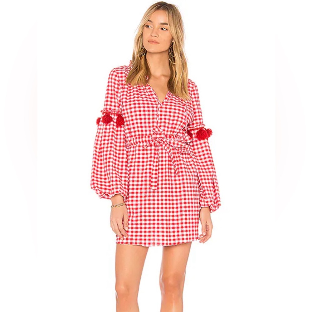 Misa Los Angeles Lisseth dress in red and white size XS
